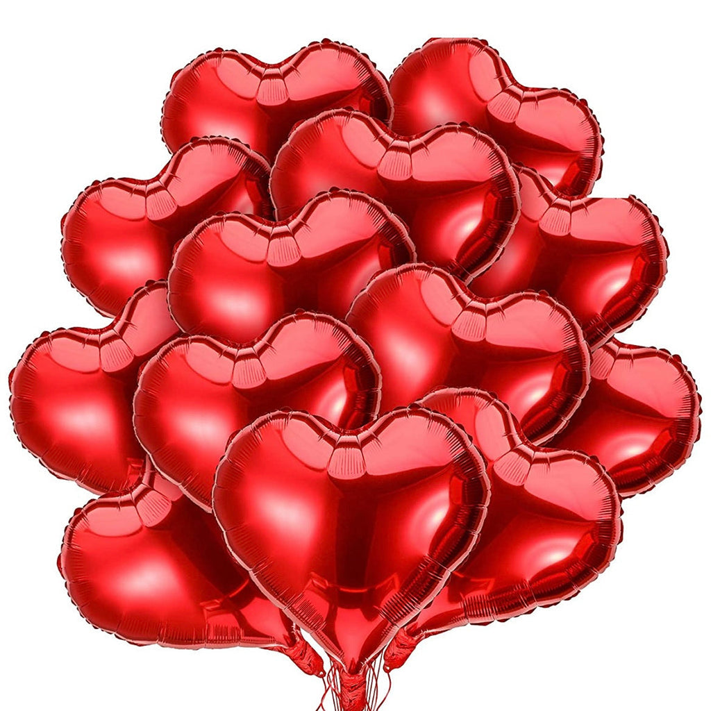 Red heart-shaped balloons.
