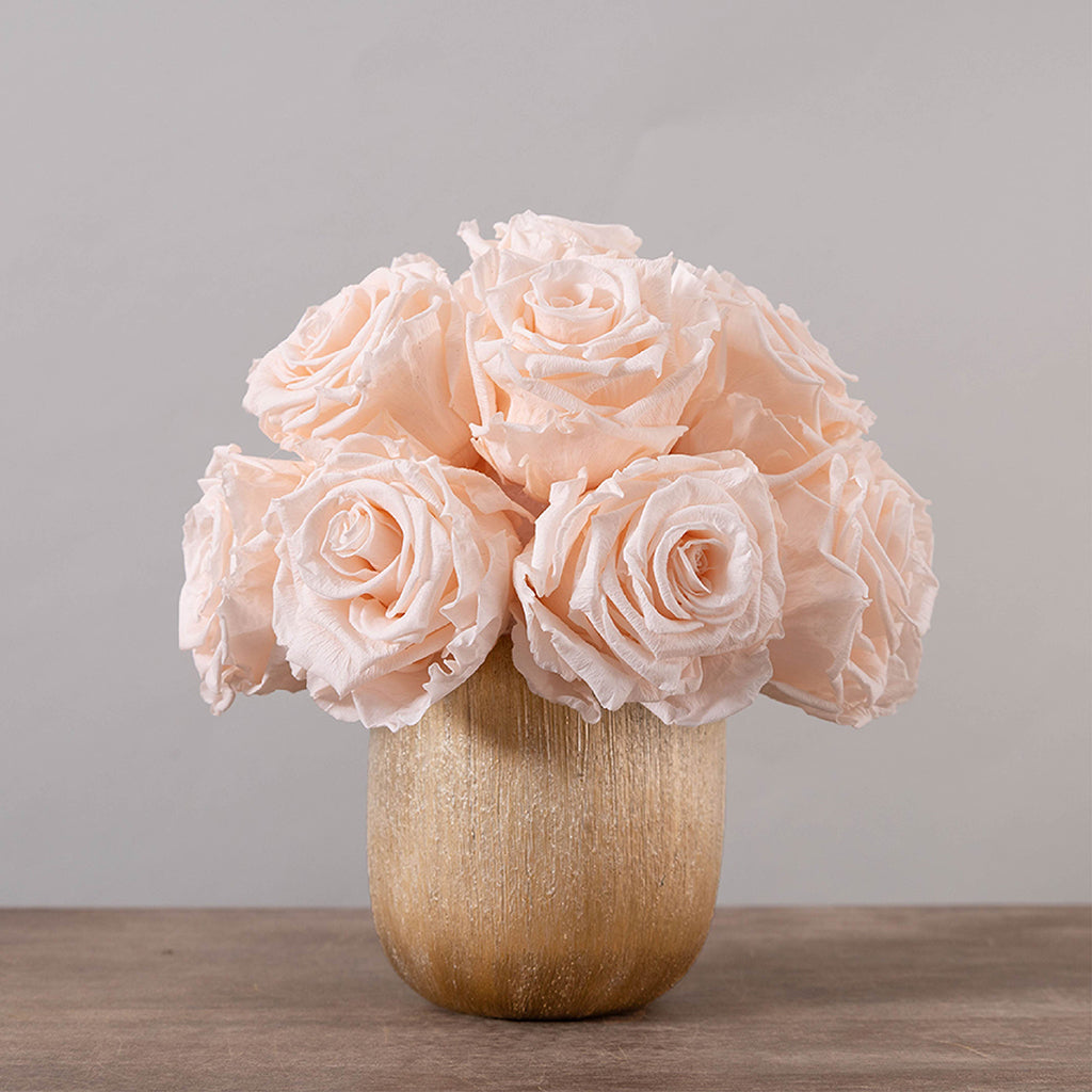 Bouquet of 15 Preserved Peach Roses.