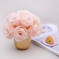 Bouquet of 15 Preserved Peach Roses.