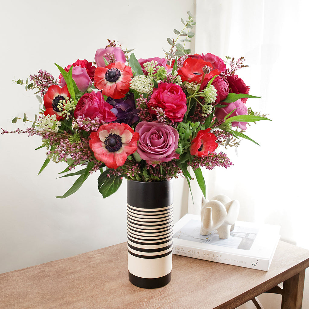 Bundle of Cool Water Roses, Ranunculus, and Anemones.