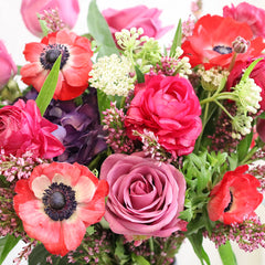 Bundle of Cool Water Roses, Ranunculus, and Anemones.